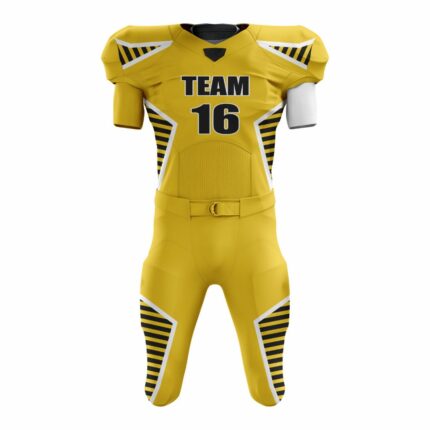 Custom Yellow white Black Authentic Football Uniform (with Integrated Pads)