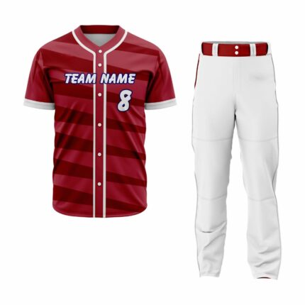 Custom Red -White Authentic Baseball Uniform